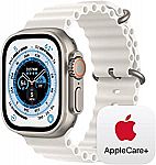 Apple Watch Ultra GPS + Cellular, 49mm Titanium Case with White Ocean Band with AppleCare+ (2 Years) $799.99