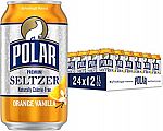 24-pack Polar Seltzer Water Orange Vanilla, 12 fl oz cans $5.50