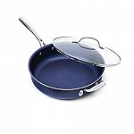 14” Granitestone Blue Nonstick Frying Pan w/ Lid $24.43