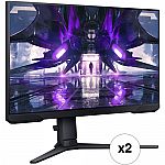2-pk Samsung G32A 32" 16:9 165Hz FreeSync LCD Gaming Monitor Kit $370