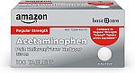 100Ct Amazon Basic Care Pain Relief, Acetaminophen Tablets 325 mg $2.36