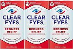 3-Pack Clear Eyes Redness Relief Eye Drops 0.5 Fl Oz $5.98