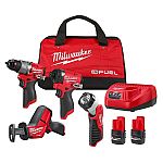 Milwaukee M12 FUEL 12-Volt Lithium-Ion Brushless Cordless Combo Kit (4-Tool) + 2 Batteries $229