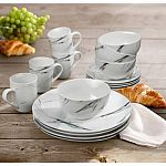 16-Piece American Atelier Marble Porcelain Dinnerware Set $17.45 and more