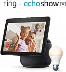 Amazon Echo Show 10 HD w/ Motion/Alexa (3rd Gen) + Ring A19 Smart LED Bulb $159.99 and more