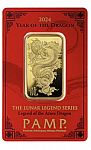 1 oz Gold Bar PAMP Lunar Legends Azure Dragon (New in Assay) $2079.99
