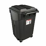 Hyper Tough 45 Gallon Wheeled Heavy Duty Plastic Garbage Can, Attached Lid $30