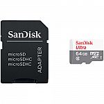 2-pack SanDisk 64GB Ultra UHS-I microSDXC Memory Card with SD Adapter and card reader $11.98
