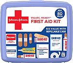 80-Piece Band-Aid Travel Ready Portable Emergency First Aid Kit $6.29