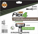 10 Count BIC Flex 4 Titanium Sensitive Disposable Razors $4 and more