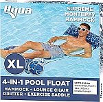 Aqua 4-in-1 Monterey Supreme XL Pool Float & Water Hammock $7.24