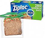 280-Count Ziploc Sandwich & Snack Bags $8