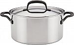 KitchenAid 5-Ply Clad Polished Stainless Steel Stock Pot/Stockpot with Lid, 6 Quart $59.99