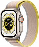 Apple Watch Ultra (GPS + Cellular) 49mm Titanium Case with Yellow/Beige Trail Loop $629
