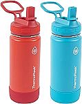 2-Pk ThermoFlask Double Wall Vacuum Stainless Steel 16 Oz Water Bottles $13