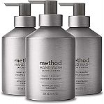 3-Pack 12oz Method Gel Hand Soap in Reusable Silver Aluminum Bottles (Violet + Lavender) $10