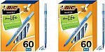 120-Count BIC Round Stic Xtra Life Medium Ballpoint Pen $5.46