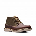 Clarks Mens Eastford Mid Green Leather Casual Boots Shoes $40