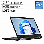 Lenovo ThinkPad L13 Yoga 2-in-1 Laptop: i5-1145G7, 13.3" FHD IPS Touchscreen, 16GB, 1TB $499.99