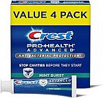 4-pack Crest Pro-Health Advanced Antibacterial Protection Toothpaste, 5 Oz $10.99