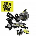 RYOBI ONE+ HP 18V Cordless 10" Sliding Compound Miter Saw Combo + Miter Saw Stand $299