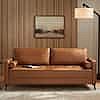 StyleWell Goodwin Mid-Century Modern Vegan Leather Sofa $299 and more