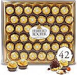 42-Ct Ferrero Rocher Fine Hazelnut Milk Chocolates Gift Box $13.11