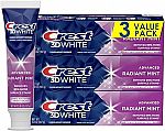3-pack Crest 3D White Toothpaste Radiant Mint, 3.8 Oz $6.70