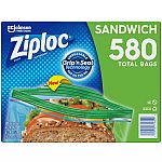 580-Count Ziploc Sandwich Bags w/ Easy Open Tabs $13.89