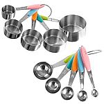 Classic Cuisine 10-Piece Stainless Steel with Silicone Measuring Cups and Spoons Set $10.99 Shipped