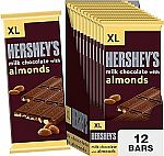 12 Count HERSHEY'S Milk Chocolate with Almonds XL, Candy Bars $13.50 and more