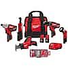 Milwaukee M12 12-Volt Lithium-Ion Cordless 5-Tool Combo Kit with 25pc Driver Bit Set $210