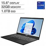 MSI Modern 15 15.6" Laptop: i9-13900H, 32GB RAM, 1TB SSD $999.99