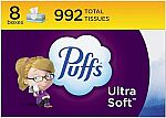 32-Pack 124-Ct Puffs Ultra Soft Non-Lotion Facial Tissue Boxes $36 and more