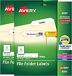 300-Count Avery File Folder Labels with TrueBlock Technology $3.89