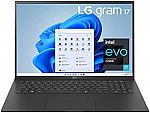 LG Gram 17Z95P-K.AAB9U1 Slim 17” WQXGA Laptop (i7-1195G7 16GB 2TB) $1206.92