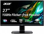 Acer KB272 EBI 27" FHD Zero-Frame Gaming Monitor $96.3