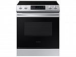 Samsung - 6.3 cu. ft. Smart Slide-in Electric Range + Free Bespoke Hood and backguard $899