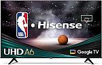 Hisense 50" A6 4K UHD Smart Google TV $180