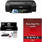 Canon PIXMA PRO-200 Wireless Professional Color Photo Printer & CLI-65 Eight Color PK & Luster Photo Paper $524.99