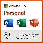 Microsoft 365 Personal 12-Month (Word, Excel, PowerPoint) $50