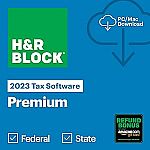 H&R Block 2023 Tax Deluxe $20, Premium $37.50