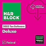 H&R Block Tax Software Deluxe 2023 with Refund Bonus Offer $20