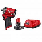 Milwaukee M12 FUEL Stubby 3/8 Impact with (4.0Ah + 2.5Ah) Batteries $159