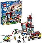 LEGO City Fire Station Set 60320 with Garage, Helicopter & Fire Engine Toys Plus Firefighter Minifigures, Emergency Vehicles Playset $30