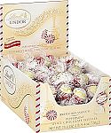60-Count Lindt LINDOR Holiday White Chocolate Peppermint Candy Truffles $15