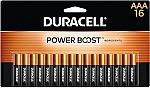 16 Count Duracell Coppertop AAA Batteries with Power Boost Ingredients $10