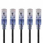 5-pk 5ft Monoprice Cat6A Slim-Run RJ45 Snagless Ethernet Patch Cable $7.11