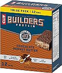 12-Pack 2.4-Oz CLIF Builders Protein Bars (Chocolate Peanut Butter) $10.34