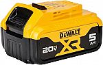 DEWALT 20V MAX XR Battery, Lithium Ion, 5.0Ah (DCB205) $50